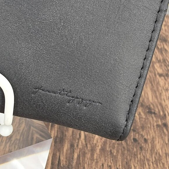 Prettyzys Faux Leather Wallet Black Gold Zip Card Slot ID Snap 2 Section Classic - Picture 4 of 13